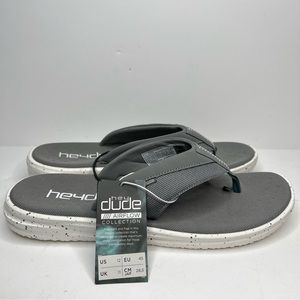 Hey Dude Flinn Free Grey Flip Flops